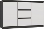 TOP E SHOP CHEST OF DRAWERS 2 DOORS 3 DRAWERS ANTHRACITE/WHITE