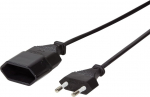 Logilink Netzkabel Euro CEE 7/16 Stecker zu Dose, 2m schwarz