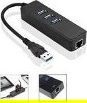 MicroConnect USB 3.2 Gen 1 HUB with, Gigabit Ethernet Adapter, 3