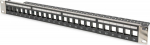 Digitus Panel Patch (patch panel) Modular 19" 24 ports under modules keystone, 1U, Shielded, cable guide, replaceable description fields Black