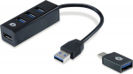 CONCEPTRONIC 4-Port Hub USB-A3.0/-C Adap.->4xA3.0 o.Netz. sw