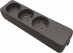 Garbot Plast Power Strip 3-way K, Outlet. Black