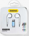 Dudao X14+ In-ear headphones with microphone Lightning white