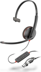 HP Blackwire 3210 Monaural USB-C, Black Headset +USB-C/A