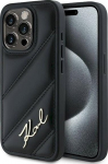 Karl Lagerfeld KLHCP15XPQDSMGK Diagonal Quilted Script Hardcase for iPhone 15 Pro Max 6.7" / black
