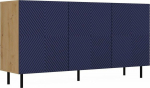 Topeshop Bedroom Chest of Drawers, 3 door, Kama, 150x40x78 cm, dąb artisan, navy blue