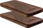 Powerbank InLine 2er &reg; woodplate USB Powerbank 5.000mAh z display LED natural wood