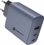 FORCELL F-ENERGY GaN VT-42B Charger 2 x Typ C + USB A PD QC4.0 4A 65W szara