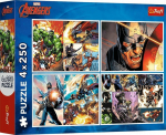 Trefl Puzzle 4w1 Marvel Avengers Heroic days 4 x 250 element&oacute;w (13309)