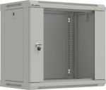 Lanberg Hanging rack installation cabinet 19" 9U 540x350 grey glass door ( flat pack)