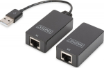 Digitus Przedłużacz/Extender USB 1.1 Twisted-pair Cat.5e/6 UTP/SFP do 45m, czarny, 20cm