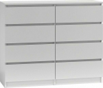 Topeshop LARGE CABINET CABINET 8 DRAWER 120CM * COLOR: WHITE (zestaw 3 cz.)