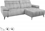 Corner sofa LUZERN RC, electric recliner, light grey