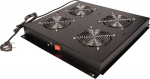 ROLINE Rack - L&uuml;fter Kit - with 4 fans - Roof - Jet Black, RAL 9005 - 48.3 cm (19")