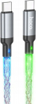Kabel USB C do USB C Hoco 3A 60W LED 1 m U112 szary