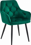 Leobert YORK chair - dark green velvet / black legs x 1