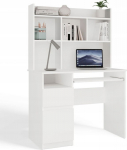 PORTO Desk Left Z Matte White Drawer Shelves Extension for Office Room