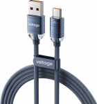 Kabel USB-A / USB-C Voltage PureCrystal 66W 100cm niebieski