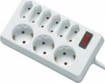 REV Socket line 9-fold 1.4 m w. switch white
