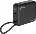 Gembird PB10-WPC15-LCD-01 Fast charging power bank with wireless charger, 20W, 10000 mAh, black