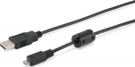 Equip Kabel USB-A2.0->Micro-B Ferrit St/St 1.00m schwarz Polybeutel