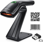 Qoltec Wireless barcode reader 1D 2D + scanner stand |QR | EAN | USB