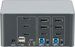 DIGITUS KVM Switch, 2-Port, Triple display. 4K, HDMI