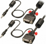 Kabel Lindy D-Sub (VGA) x2 - Jack 3.5mm x2 2m czarny (37299)