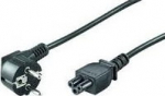 MicroConnect Power Cord CEE 7/7 - C5 3m, Angled Schuko, Black