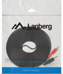 Cable Lanberg Jack 3.5mm - RCA (Cinch) x2 5m czarny (CA-MJRC-10CC-0050-BK)
