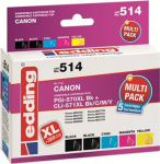 EDDING EDD-514 - Kompatibel - Schwarz - Cyan - Magenta - Gelb - Canon - Multipack - Canon PIXMA MG5750 Canon PIXMA MG5751 Canon PIXMA MG5752 Canon PIXMA MG5753 Canon PIXMA MG6850... - 5 St&uuml;ck(e)