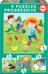 Educa Puzzle 6+9+12+16 Animals on the farm G3
