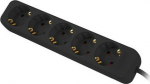 Lanberg extension strip 3m 5x Schuko black - Extension strip Lanberg | 5 Schuko sockets | 3.0m | czarna | cable made of full copper