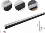 Delock Brush strips 40 mm with straight aluminum profile - L&auml;nge 1 m - Aluminium - Schwarz - Aluminium - Kunststoff - Rectangular - 40 mm - China - 1 St&uuml;ck(e)