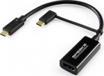 SpeaKa Professional SP-9015340 - 0.15 m - USB Typ-C - HDMI - Male - Weiblich - Straight