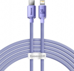 Baseus Crystal USB-C do Lightning, 20W, PD, 2m (fioletowy)