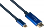 Alcasa Good Connections Adapterkab SmaFLEX USB-C an HDMI blue 1.5m