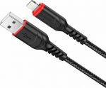 Kabel USB Hoco USB-A - Lightning 1 m Black and red (6931474744869)