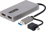 StarTech.com USB TO DUAL HDMI ADAPTER, USB-A OR C 1X 4K 30HZ 1X 1080P