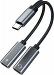 MicroConnect Premium USB-C to USB-C PD and, USB-C Female Adapter, Black