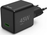 Hama supermini GaN 45W PD/QC 1x USB-C czarna - Charger | USB-C | Power Delivery/Quick Charge | 4W | czarna | GaN