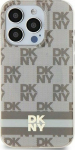 DKNY DKNY DKHMP15MHCPTSE iPhone 15 Plus / 14 Plus 6.7'' beige/beige hardcase IML Checkered Mono Pattern & Printed Stripes MagSafe