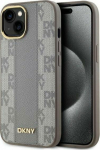 DKNY DKNY DKHMP15SPCPVSLE iPhone 15 6.1'' beige/beige hardcase Leather Checkered Mono Pattern MagSafe
