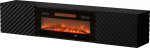 Cama MEBLE Cama RTV cabinet LARA 183x35x37 black matt + black fireplace