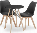 Leobert TODI round table set 60 czarny + 2 MARK chairs black