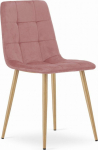 Leobert Krzesło KARA - pink velvet / wood color legs x 1