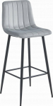 Leobert POZZA stool - silver gray velvet / black legs x 1