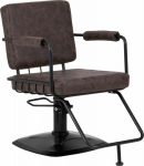 Activeshop Gabbiano Katania Loft Old Leather Hairdressing Chair, Dark Brown