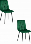 Leobert Krzesło LIBRA - dark green velvet / black legs x 2