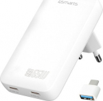 4smarts Charger FlatPlug Slim Dual 65W GaN 2C white